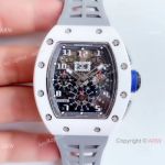 KV Factory Swiss Copy Richard Mille Ghost RM 011-FM Polo Club Saint Tropez Watch White Ceramic Gray Skeleton Dial